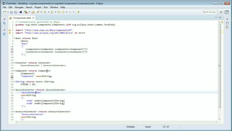 [VIDEO] Creating a textual model editor with XText