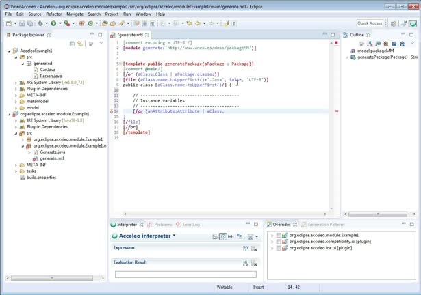 [VIDEO] Generating java code from a simplified package-class-attribute model