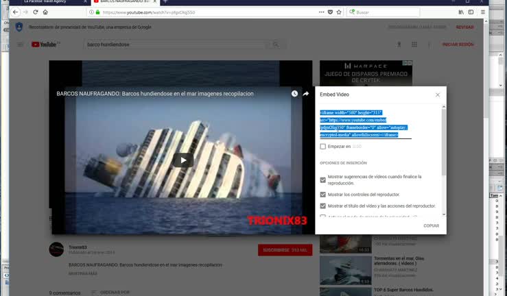 Insertar video Youtube en nuestro website