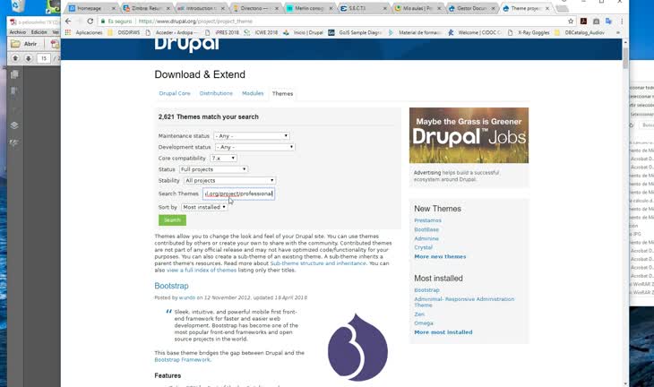 PARA CAMBIAR EL TEMA DEL WEBSITE DRUPAL